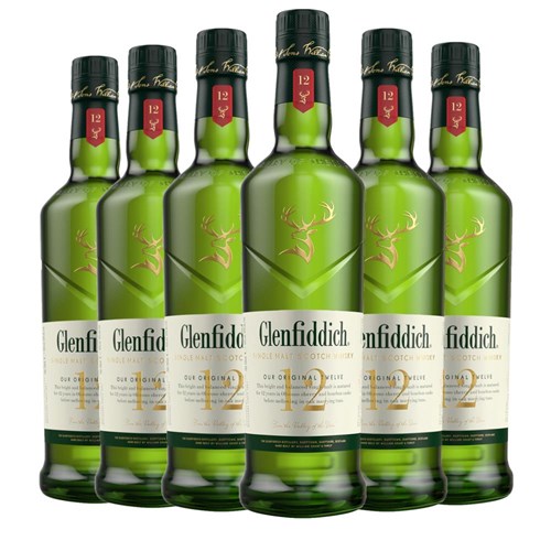 Case of 6 Glenfiddich 12 Year Old Whisky 70cl (6x70cl)